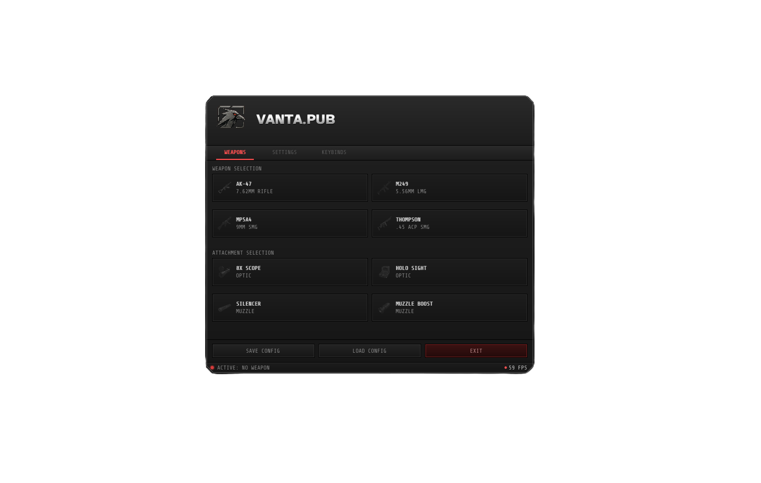 VANTA.PUB control panel